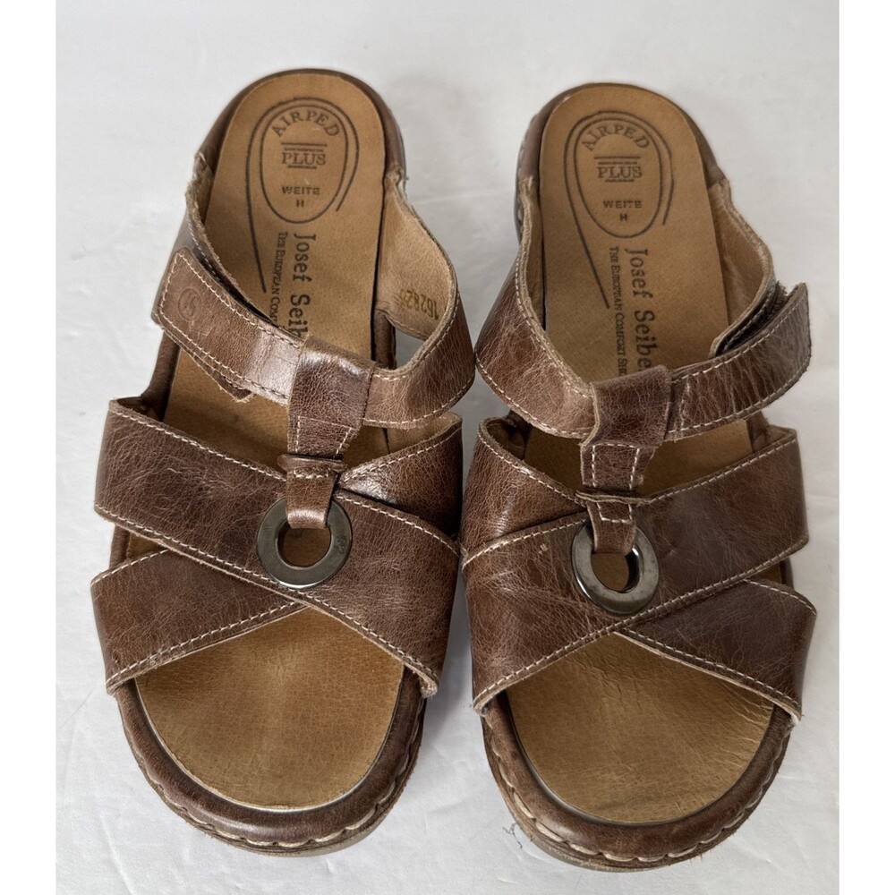 Joseph Seibel Wedge Sandal size 36 Brown US 5.5 Leather  Straps